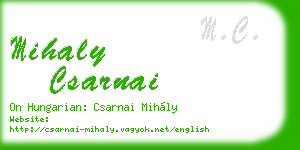mihaly csarnai business card
